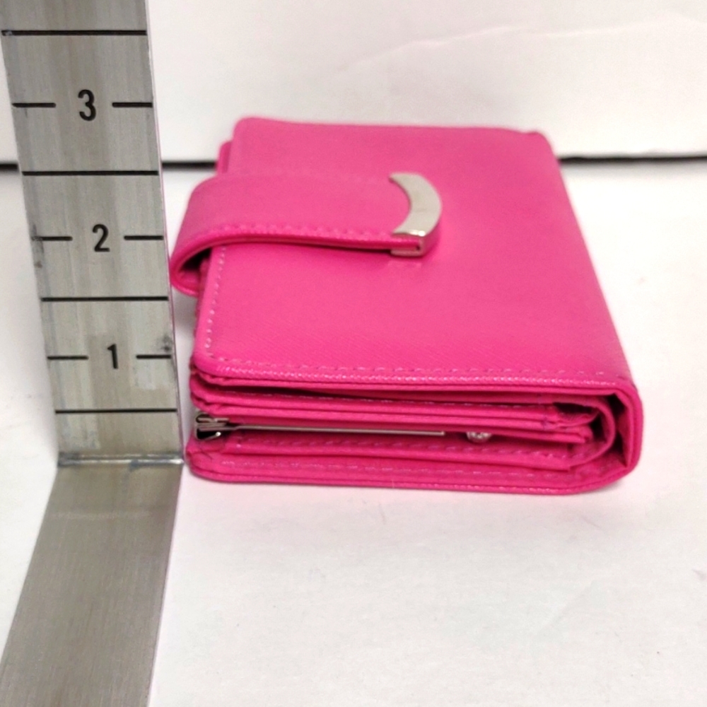 Pink Man Made Material Womens Wallet Billfold Accessory with Buckle and Snap - Picture 13 of 13
